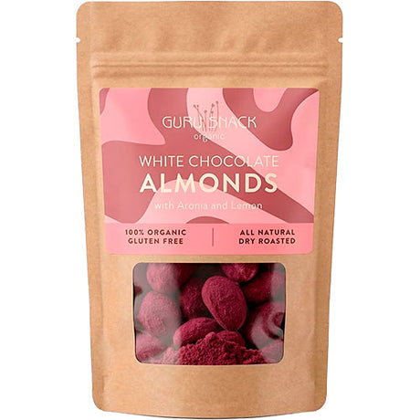 Guru Snack Mandler m. hvid chokolade, aronia & lemon Økologisk | 100 g fra Guru Snack på Mecindo.dk