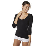 Boody Scoop 3/4 Sleeve Top Sort | Str. L fra Boody på Mecindo.dk