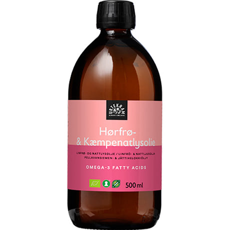 Urtekram Hørfrø- & Kaempenatlysolie Økologisk | 500 ml fra Urtekram på Mecindo.dk