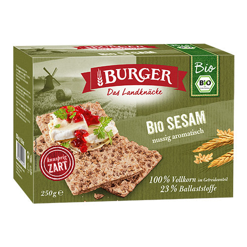 Burger Knaekbrød Sesam Økologisk | 250 gr fra Burger på Mecindo.dk