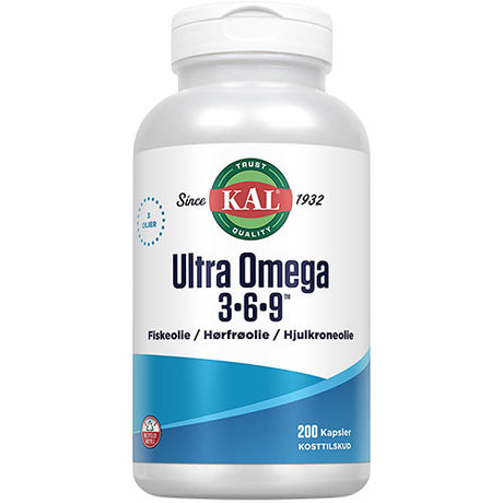Kal Ultra Omega 3-6-9 | 200 kapsler fra Kal på Mecindo.dk