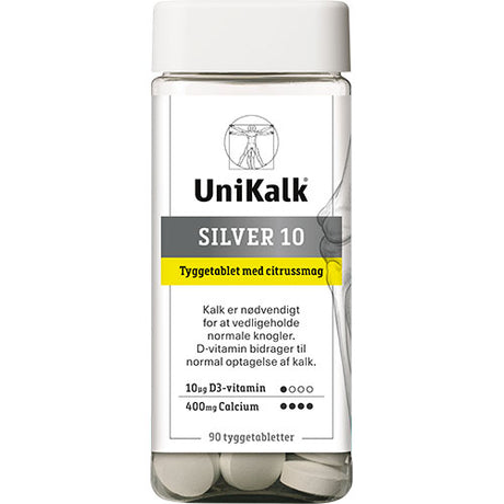 Unikalk Silver Tyggetabletter | 90 tabletter fra Unikalk på Mecindo.dk