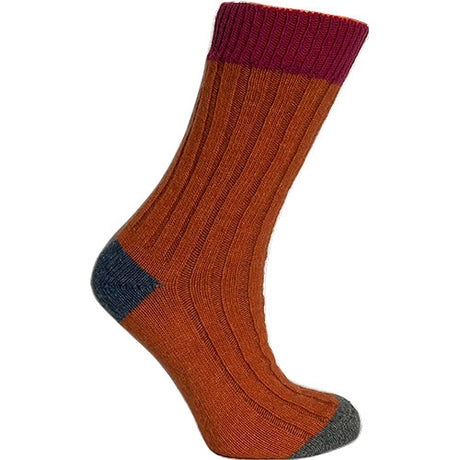 Merinostrømper Cerise/orange | Str. 35/38 fra Clemente på Mecindo.dk