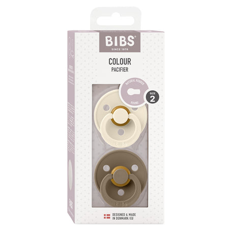 BIBS Colour Latex Size 2 Ivory/Dark Oak 2 PACK fra BIBS på Mecindo.dk