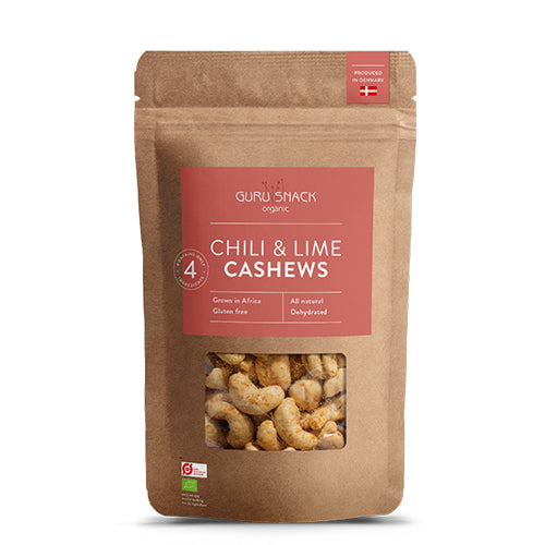 Guru Snack Cashews Chili & Lime Økologisk | 100 gr fra Guru Snack på Mecindo.dk