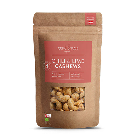Guru Snack Cashews Chili & Lime Økologisk | 100 gr fra Guru Snack på Mecindo.dk