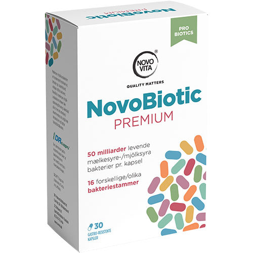 Novo Vita Novobiotic Premium Mælkesyrebakterier | 30 kapsler fra Novo Vita på Mecindo.dk