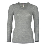 Engel Natur Langærmet Bluse, Uld/silke, Light Grey | Str. 46/48