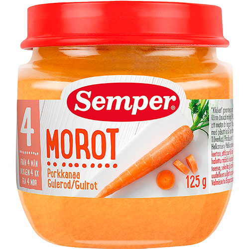 Semper Gulerodsmos 4 Mdr. | 125 gr fra Semper på Mecindo.dk