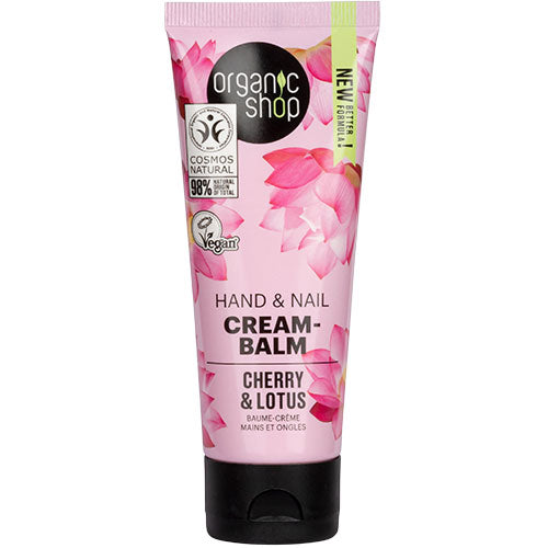 Organic Shop Hand & Nail Cream-Balm Cherry & Lotus | 75 ML fra Organic Shop på Mecindo.dk