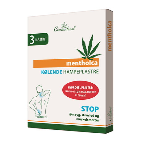 Cannaderm Kølende Hampeplastre 3 Stk 10x14 Cm Mentholca fra Cannaderm på Mecindo.dk