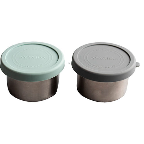 AYA&IDA Snack Container | Dark Grey/mint Green fra AYA&IDA på Mecindo.dk
