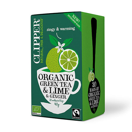 Clipper Grøn Te M. Lime & Ingefaer Økologisk | 20 br fra Clipper på Mecindo.dk