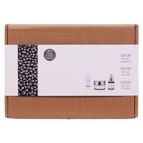Gaveæske Caviar Cleansing Gel Day creme, Eye serum fra Naturfarm på Mecindo.dk