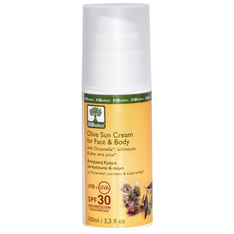 BIOselect Olive Sun Cream For Face & Body Spf 30 | 100 ml fra BIOselect på Mecindo.dk
