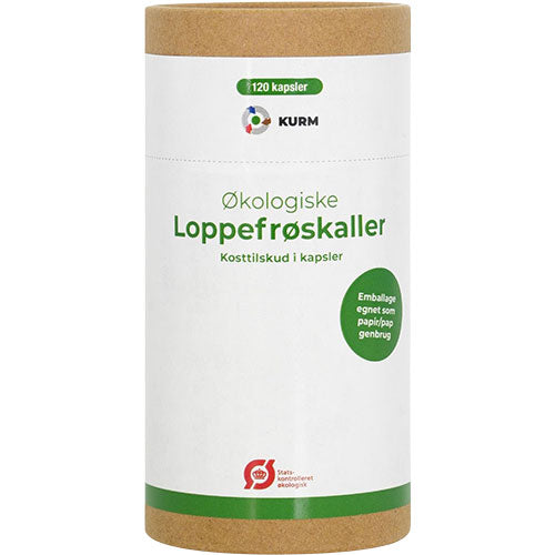 Kurm Økologiske Loppefrøskaller Kapsler | 120 kapsler fra Kurm på Mecindo.dk