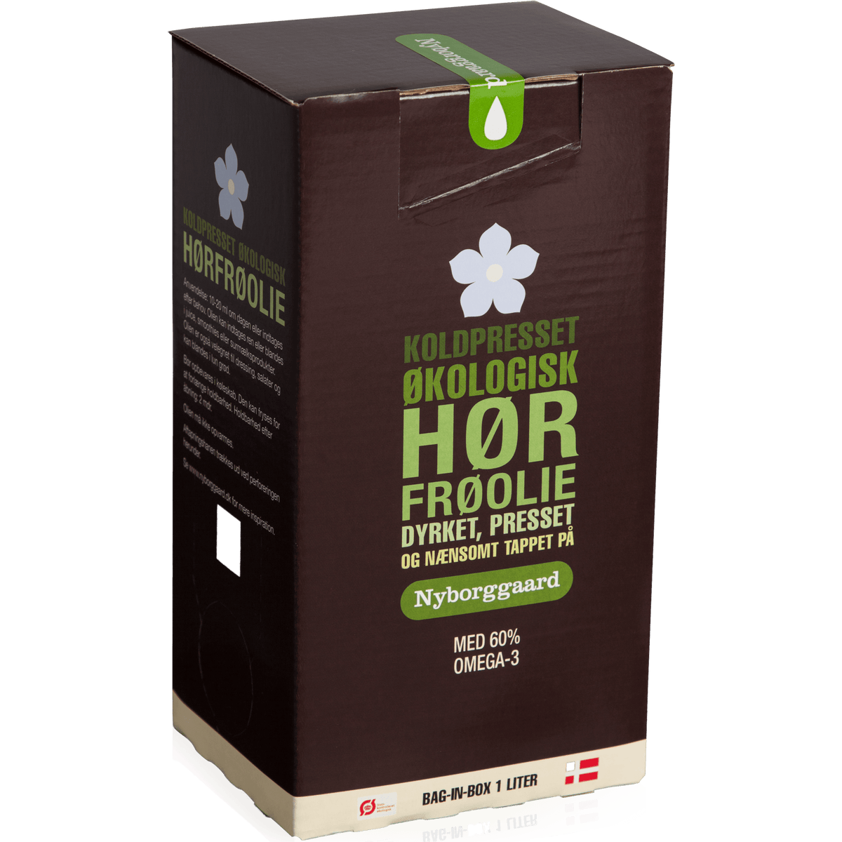 Nyborggaard Hørfrøolie Koldpresset Økologisk | 1 liter