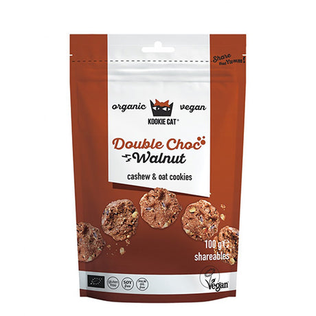 Kookie Cat Dobbelt Choc Valnød Ø | 100 gr fra Kookie Cat på Mecindo.dk