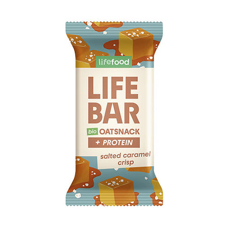 Lifebar Havre Snack Protein Salted Caramel Crisp Økologisk | 40 gr fra Lifefood på Mecindo.dk