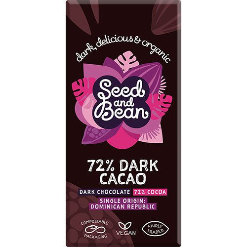 Seed & Bean Mørk Chokolade 72% Økologisk | 75 gr fra Seed & Bean på Mecindo.dk