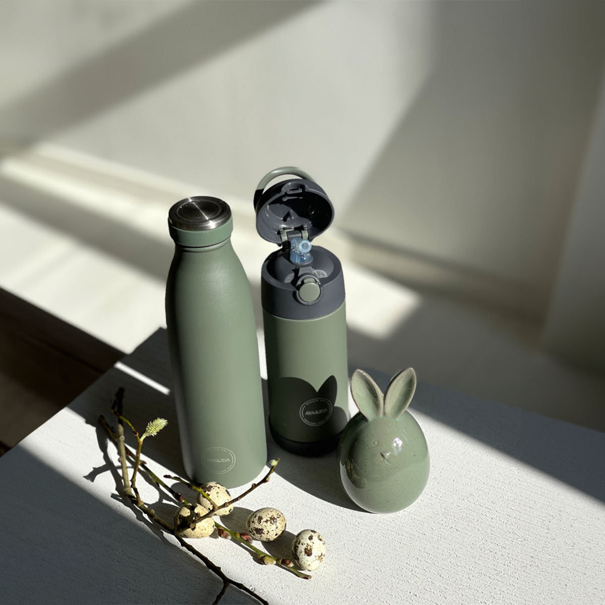 AYA&IDA Kids Straw Bottle (350 ml) | Tropical Green fra AYA&IDA på Mecindo.dk