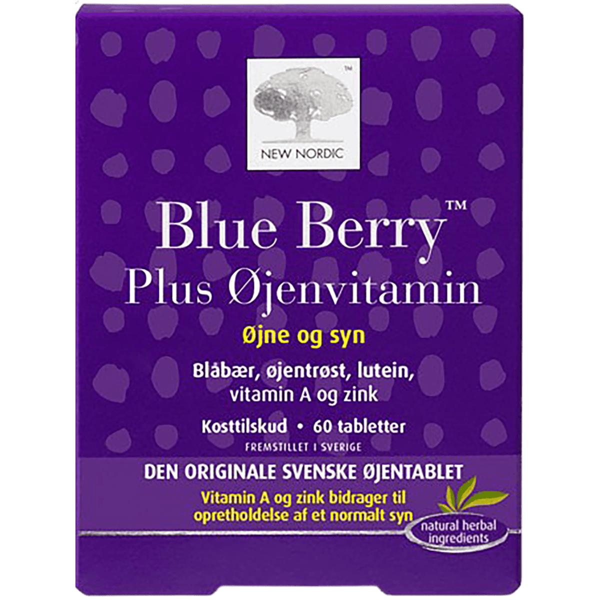 New Nordic Blue Berry Plus Øjenvitamin | 60 tabletter fra New Nordic på Mecindo.dk