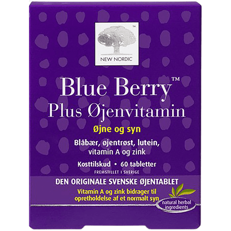 New Nordic Blue Berry Plus Øjenvitamin | 60 tabletter fra New Nordic på Mecindo.dk
