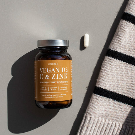 NORDBO Vegan D3, C & Zink | 90 kapsler fra NORDBO på Mecindo.dk