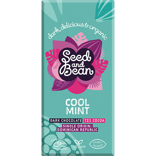 Seed & Bean Mørk Chokolade 72% M. Mint Økologisk | 75 gr fra Seed & Bean på Mecindo.dk
