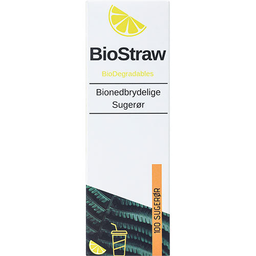 Biostraw Bionedbrydelige Sugerør 100 Stk fra Biostraw på Mecindo.dk