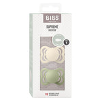 BIBS Supreme Silicone Size 1 Ivory/Sage 2 PACK