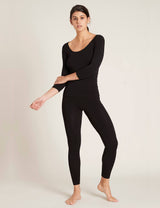 Boody Scoop 3/4 Sleeve Top Sort | Str. L fra Boody på Mecindo.dk