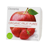 Clearspring Frugtpuré Økologisk (200 gr) | AEble & Jordbaer fra Clearspring på Mecindo.dk