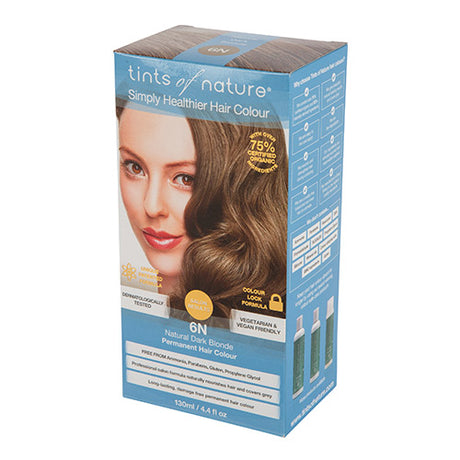 Tints of nature Permanent Hårfarve 6n Dark Blonde | 130 ml fra Tints of nature på Mecindo.dk