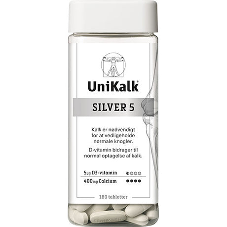Unikalk Unikalk Silver 5 | 180 TAB fra Unikalk på Mecindo.dk