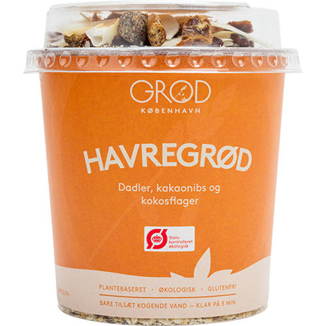 GRØD Havregrød m dadler, kakaonibs & kokosflager Økologisk | 71 gr fra GRØD på Mecindo.dk
