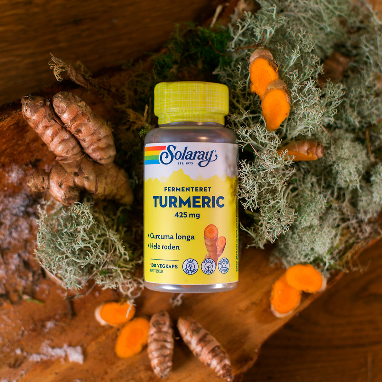 Solaray Turmeric Fermenteret | 100 kapsler fra Solaray på Mecindo.dk