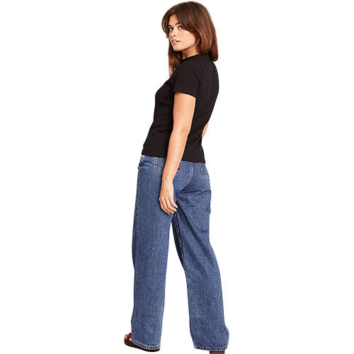 Boody Women's Ribbed Crew Neck T-shirt Sort | Str. S fra Boody på Mecindo.dk