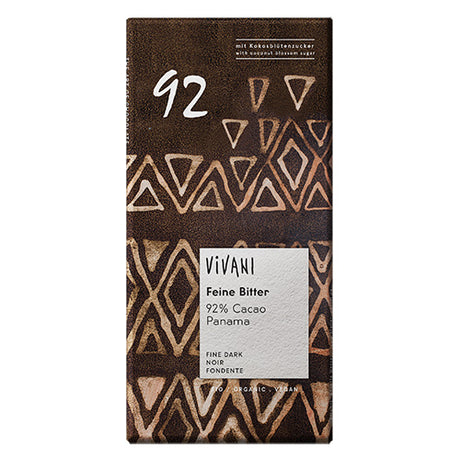 Vivani Ekstra Mørk Chokolade 92% Kakao Økologisk | 80 gr fra Vivani på Mecindo.dk