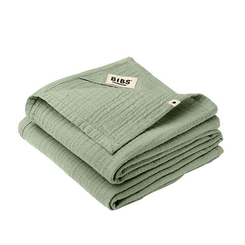 BIBS Muslin Cloth 2-pack 70x70 cm Sage fra BIBS på Mecindo.dk