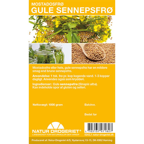 Natur-Drogeriet Sennepsfrø Gul Hel Mostadosfrø | 1 kg fra Natur-Drogeriet på Mecindo.dk