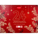 Julekalender m. fyldte chokolader & dragéer  Ø