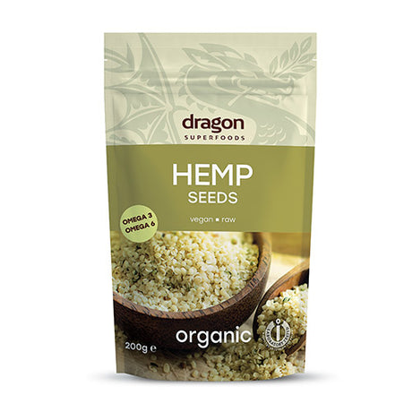 Dragon Superfoods Hampefrø Afskallede Økologisk | 200 gr fra Dragon Superfoods på Mecindo.dk