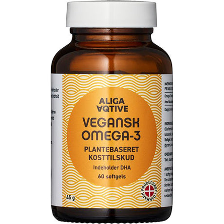 ALIGA AQTIVE Vegansk Omega-3, softgel kapsler | 60 kapsler fra ALIGA AQTIVE på Mecindo.dk