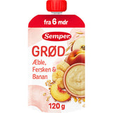 Semper Grød Med Æble, Fersken & Banan Fra 6 Mdr. | 120 g fra Semper på Mecindo.dk