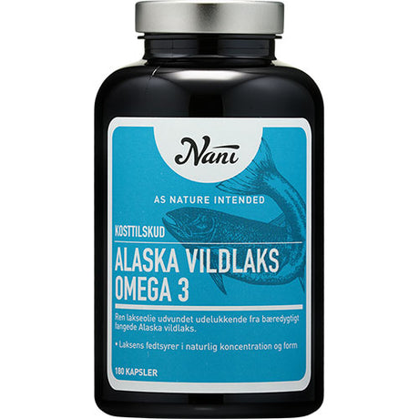Nani Alaska Vildlaks Omega 3 | 180 kapsler fra Nani på Mecindo.dk