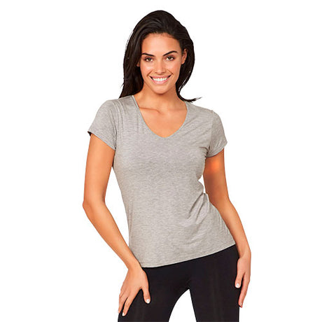 Boody Women´s V-neck T-shirt Lysegrå | Str. M fra Boody på Mecindo.dk