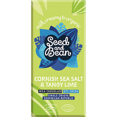 Seed & Bean Maelkechokolade 37% Havsalt & Lime Ø | 75 gr fra Seed & Bean på Mecindo.dk