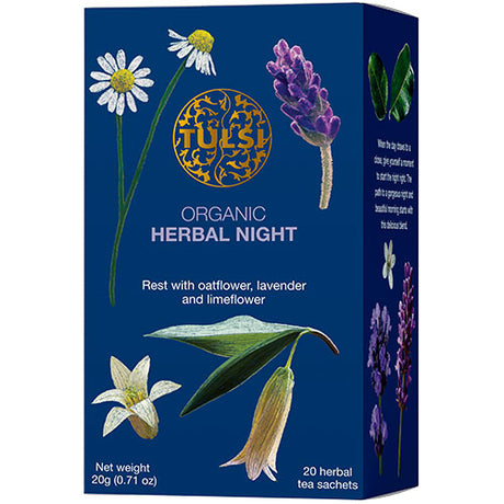 Tulsi Herbal Night Te Ø | 20 br fra Tulsi på Mecindo.dk
