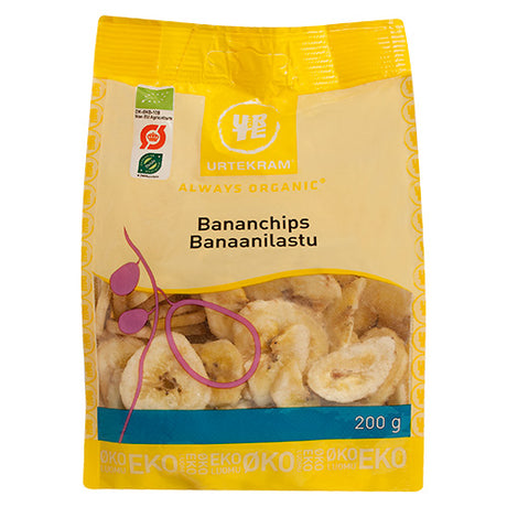 Urtekram Bananchips Øko | 200 gr fra Urtekram på Mecindo.dk
